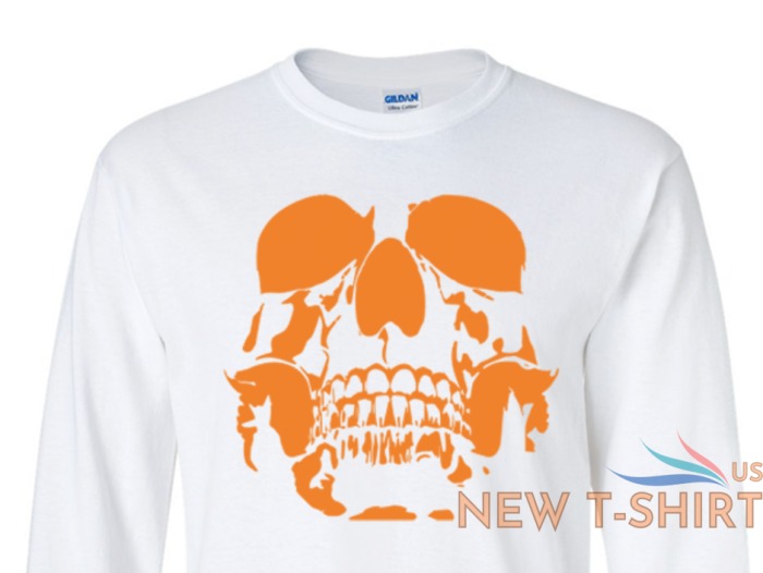 skull halloween long sleeve graphic tee unisex apparel custom holiday design 2.png