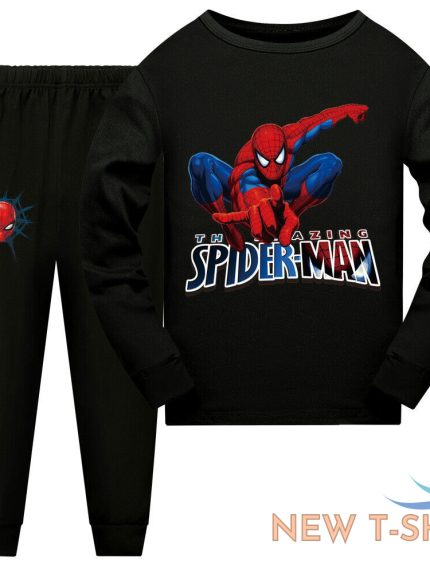 spider man kids boys girls t shirt pants pajama set pyjamas pjs sleepwear 1.jpg