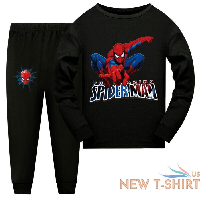 spider man kids boys girls t shirt pants pajama set pyjamas pjs sleepwear 1.jpg