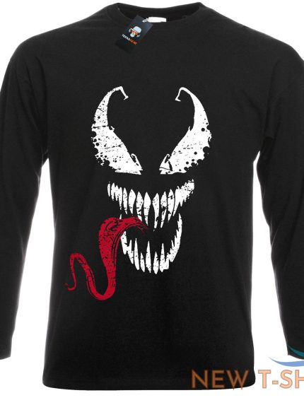 spiderman long sleevet shirt venom face tongue marvel dc deadpool gym xmas gift 1.jpg