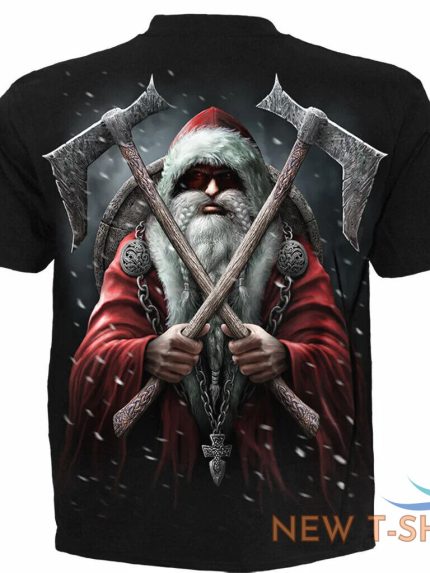 spiral direct new sleigher t shirt biker rock christmas gift xmas santa top tee 1.jpg
