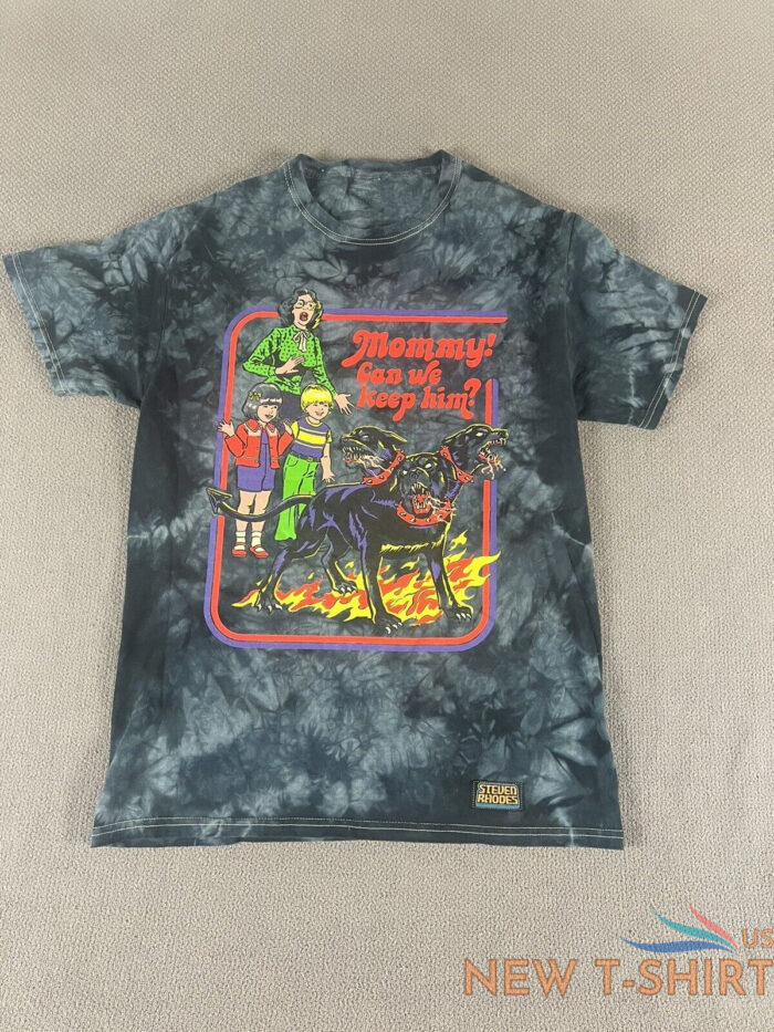 steven rhodes graphic cerberus tie dye t shirt gray men s medium halloween 0.jpg