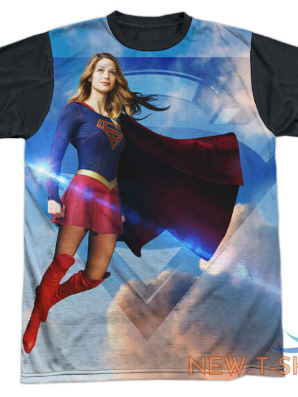 supergirl up in the sky adult halloween costume t shirt black back s 3xl 0.jpg