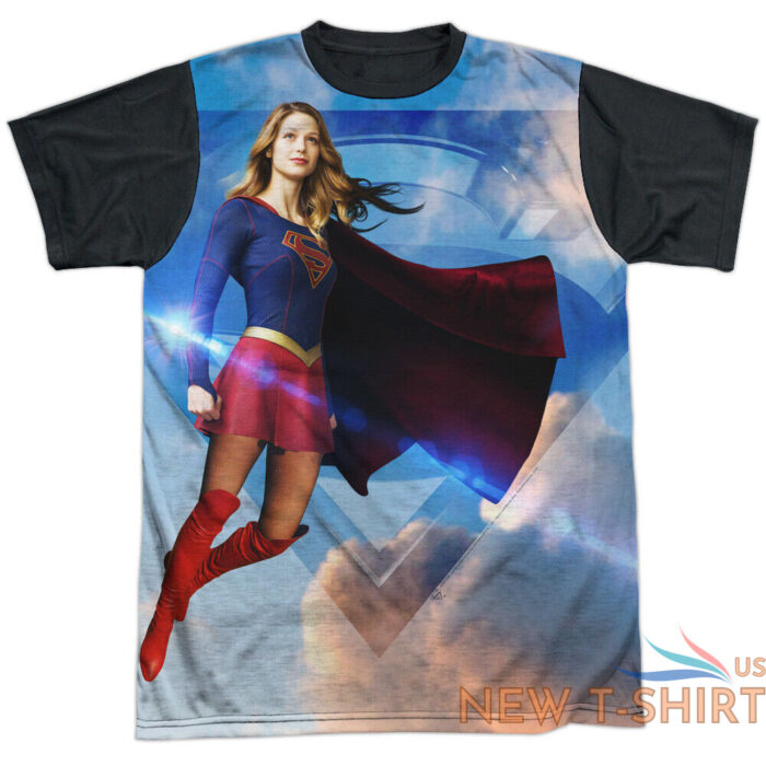 supergirl up in the sky adult halloween costume t shirt black back s 3xl 0.jpg