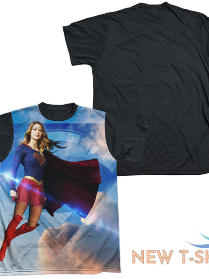 supergirl up in the sky adult halloween costume t shirt black back s 3xl 1.jpg