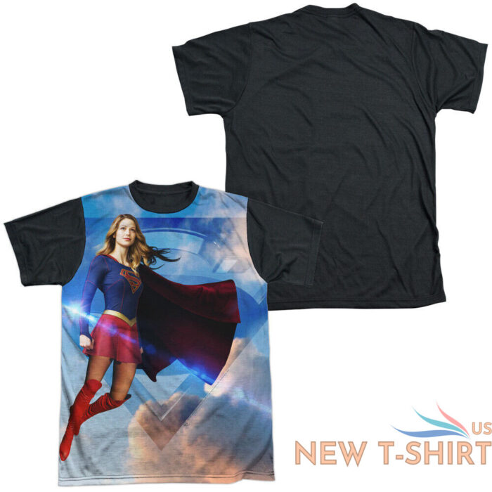 supergirl up in the sky adult halloween costume t shirt black back s 3xl 1.jpg