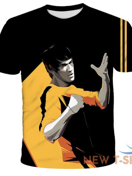 t shirt bruce lee inspired kung fu dragon moive graphic double sided size l m s 0.jpg