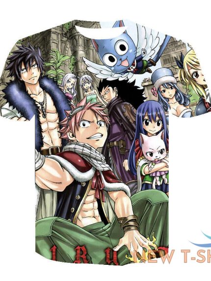 t shirt fairy tail natsu dragneel anime manga double sided short sleeve sz l m s 0.jpg