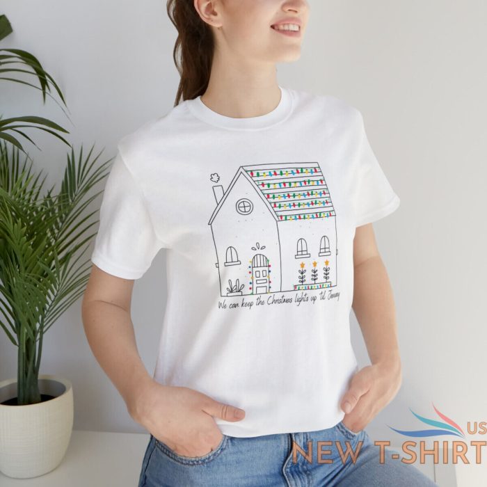 taylor swift lover white t shirt christmas tee house colorful lights lover 9.jpg