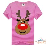 the reindeer face christmas printed girls t shirts novelty tee shirt crew neck 0.jpg