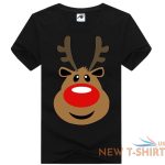 the reindeer face christmas printed girls t shirts novelty tee shirt crew neck 2.jpg