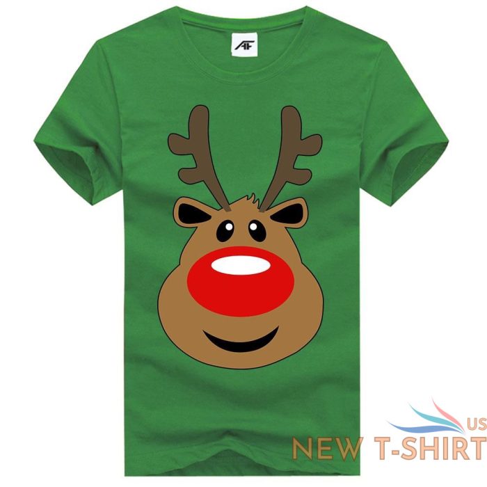 the reindeer face christmas printed girls t shirts novelty tee shirt crew neck 4.jpg