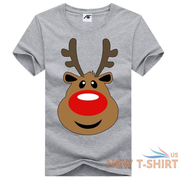 the reindeer face christmas printed girls t shirts novelty tee shirt crew neck 5.jpg