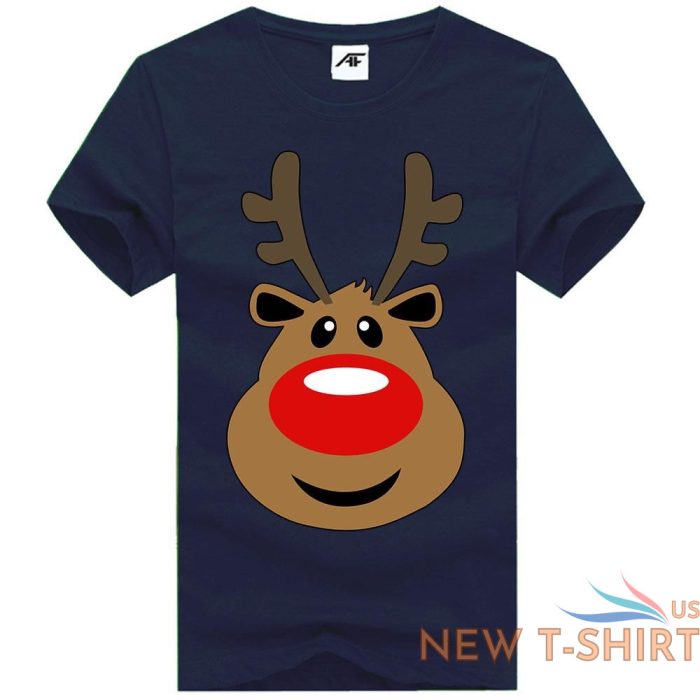 the reindeer face christmas printed girls t shirts novelty tee shirt crew neck 7.jpg