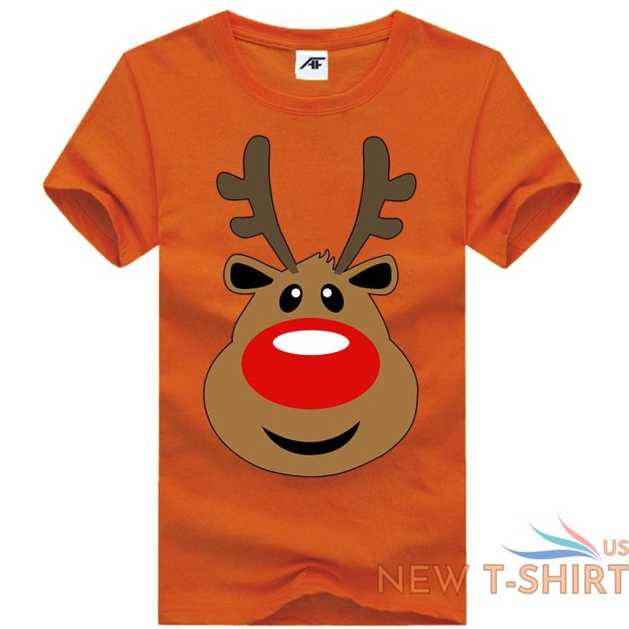 the reindeer face christmas printed girls t shirts novelty tee shirt crew neck 8.jpg