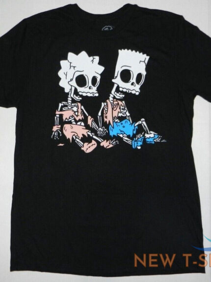 the simpsons bart lisa skeletons tee shirt new 0.jpg