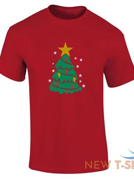tree print christmas t shirt boys short sleeve top mens cotton tee xmas party 0.jpg