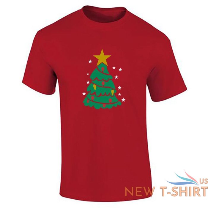 tree print christmas t shirt boys short sleeve top mens cotton tee xmas party 2.jpg
