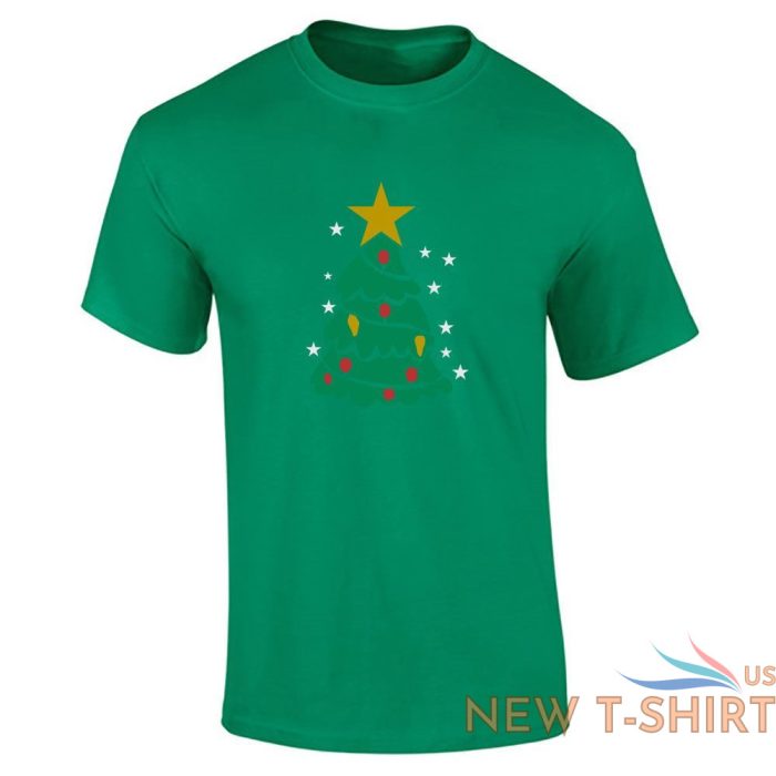 tree print christmas t shirt boys short sleeve top mens cotton tee xmas party 3.jpg