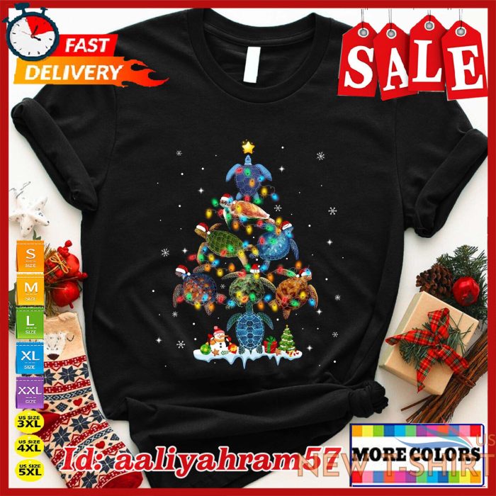 turtle christmas tree shirt santa turtle shirt turtle lover shirt sea turt 0.jpg