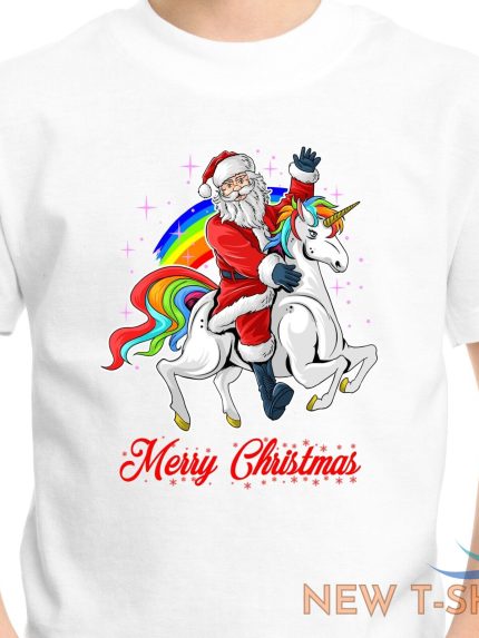 unicorn santa christmas t shirt kids mens boys girls womens novelty xmas gift 0.jpg