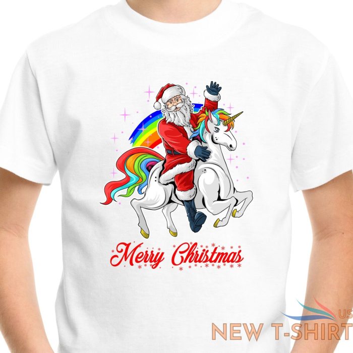 unicorn santa christmas t shirt kids mens boys girls womens novelty xmas gift 0.jpg