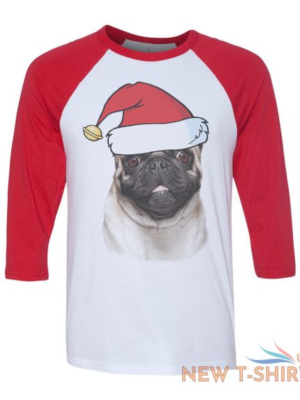 unisex christmas pug b1467 white red c5 baseball t shirt xmas santa dog puppy 0.jpg