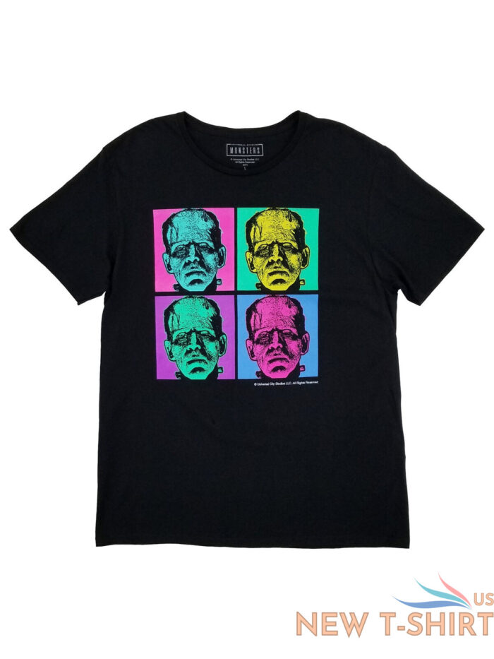 universal studios monsters mens black frankenstein faces halloween t shirt 0.jpg