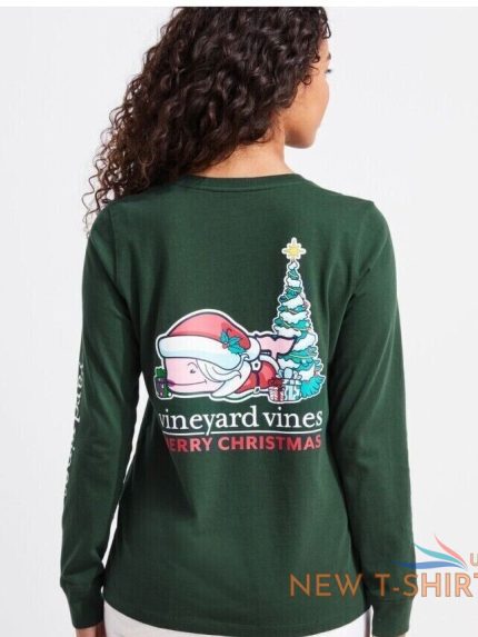 vineyard vines long sleeve t shirt christmas women s size xs green nwt 1.jpg