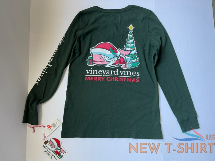 vineyard vines long sleeve t shirt christmas women s size xs green nwt 3.png