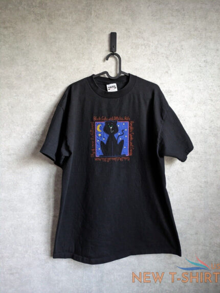 vintage 1990 s halloween embroidered black cat witches moon t shirt size xl 0.jpg