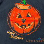 vintage 90s happy halloween pumpkin single stitch faded black t shirt xl usa 5.jpg