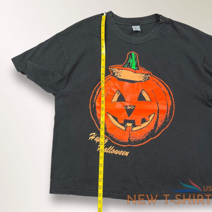vintage 90s happy halloween pumpkin single stitch faded black t shirt xl usa 9.jpg