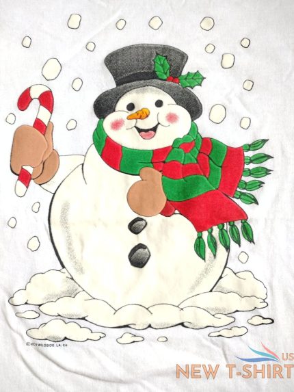 vintage 90s snowman tshirt puffy paint xl white single stitch christmas 1.jpg