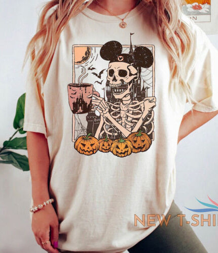 vintage halloween skeleton t shirt spooky skeleton shirt pumpkin halloween tee 1.jpg