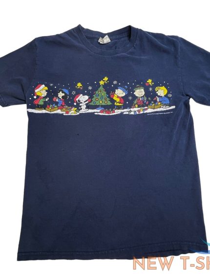 vintage peanuts charlie brown christmas graphic t shirt men s navy size s 0.jpg