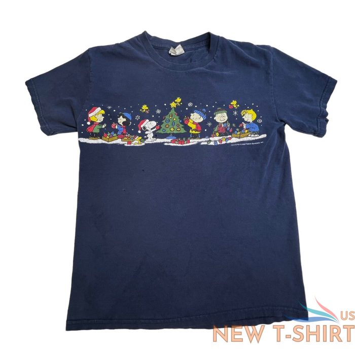 vintage peanuts charlie brown christmas graphic t shirt men s navy size s 0.jpg