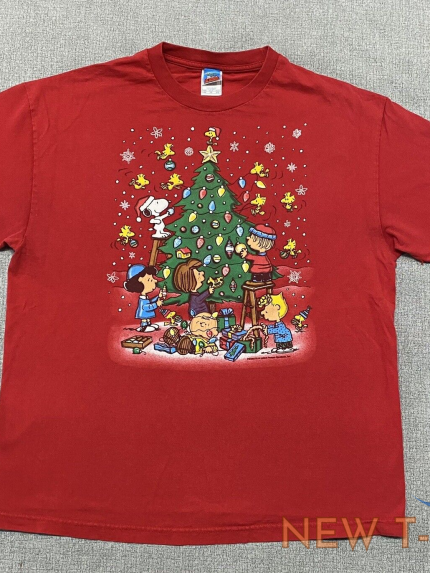 vintage peanuts gang charlie brown christmas shirt adult xl lot of 2 holiday tee 1.png