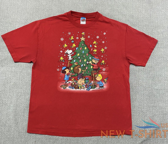 vintage peanuts gang charlie brown christmas shirt adult xl lot of 2 holiday tee 1.png