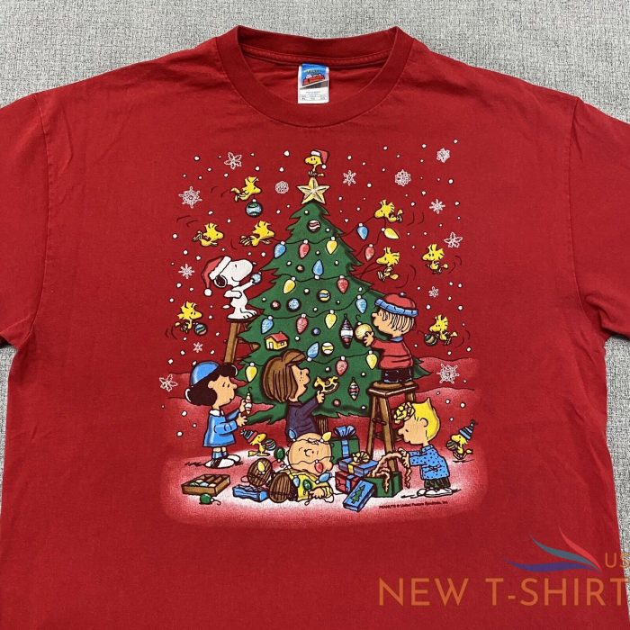 vintage peanuts gang charlie brown christmas shirt adult xl lot of 2 holiday tee 3.jpg