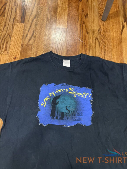 vintage salem witch museum shirt stop by for a spell graphic black size xl 1.jpg