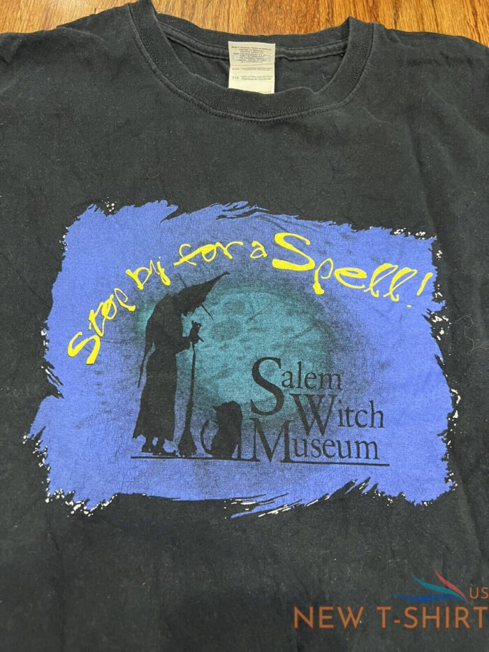 vintage salem witch museum shirt stop by for a spell graphic black size xl 2.jpg