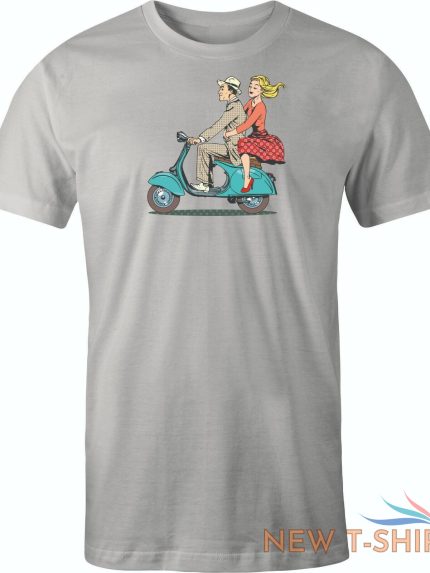 vintage vespa scooter couple printed on men s shirt free shipping 0.jpg