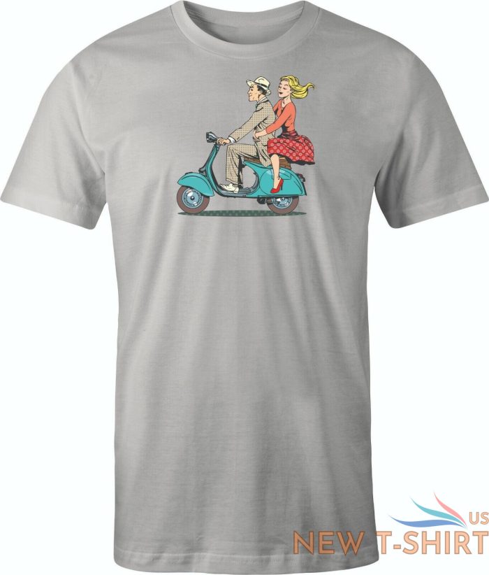 vintage vespa scooter couple printed on men s shirt free shipping 0.jpg