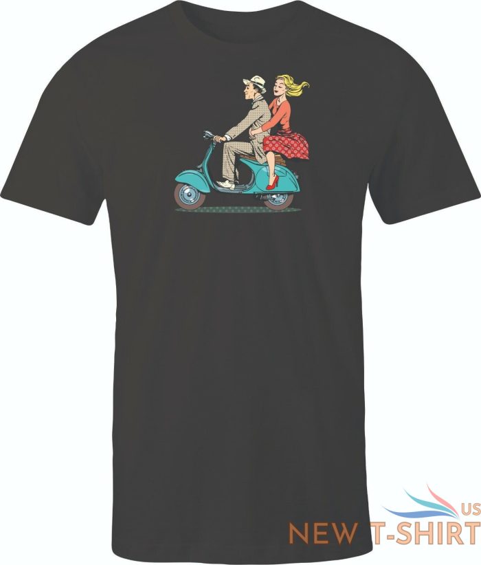 vintage vespa scooter couple printed on men s shirt free shipping 1.jpg