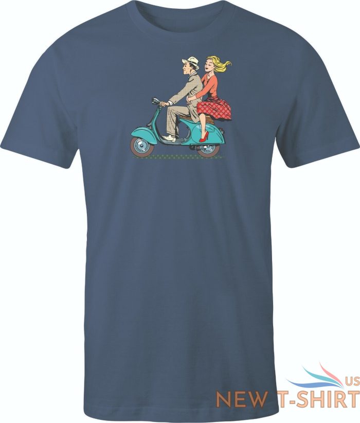 vintage vespa scooter couple printed on men s shirt free shipping 5.jpg