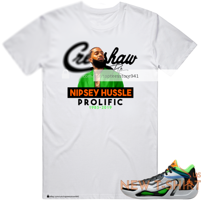 white t shirt inspired by nipsey hussle nike jordan tatum 1 home team 0.png