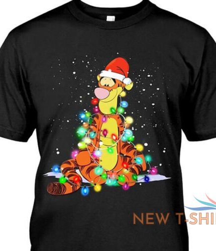 winnie the pooh tigger with color lights merry christmas tshirt men 0.jpg