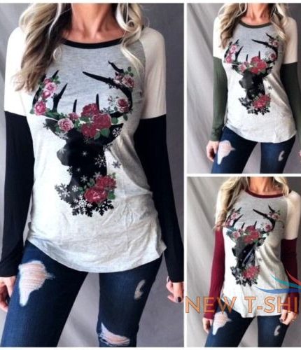 women s long sleeve holiday raglan top tee shirt with deer graphic christmas 0.jpg
