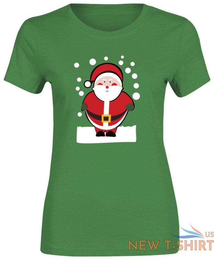 women santa claus printed t shirt cotton tee girls top short sleeve christmas 0.jpg